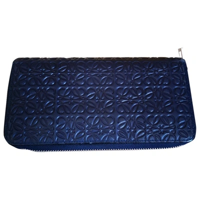 Pre-owned Loewe Blue Leather Wallet
