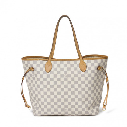 Pre-Owned Louis Vuitton Neverfull Beige Leather Handbag | ModeSens