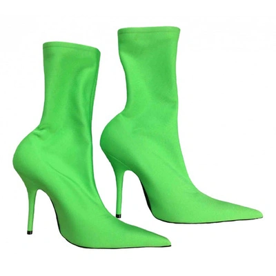 Pre-owned Balenciaga Knife Green Ankle Boots