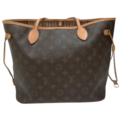 Pre-owned Louis Vuitton Neverfull Cloth Tote In Brown