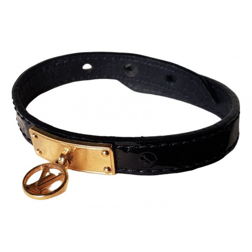 Pre-Owned Louis Vuitton Black Leather Bracelet | ModeSens