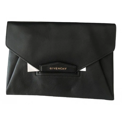 Pre-owned Givenchy Antigona Black Leather Clutch Bag