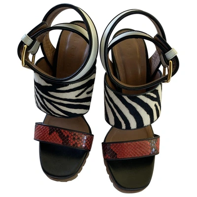 Pre-owned Marni Black Pony-style Calfskin Sandals