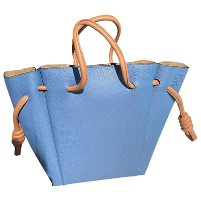Pre-owned Loewe Flamenco Blue Leather Handbag