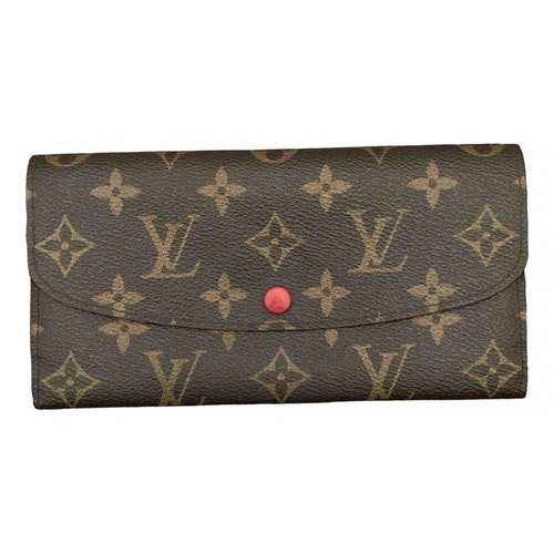 Pre-Owned Louis Vuitton Emilie Brown Cloth Wallet | ModeSens