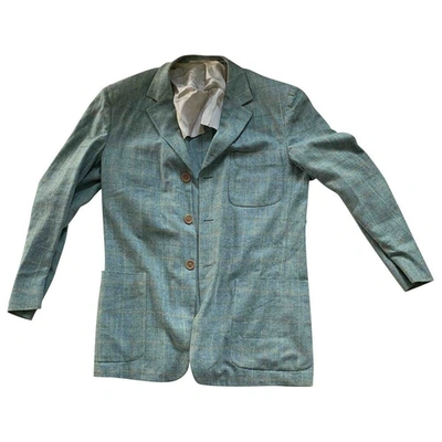 Pre-owned Ermenegildo Zegna Blue Silk Jacket