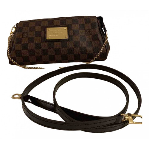 Pre-Owned Louis Vuitton Eva Brown Cloth Clutch Bag | ModeSens