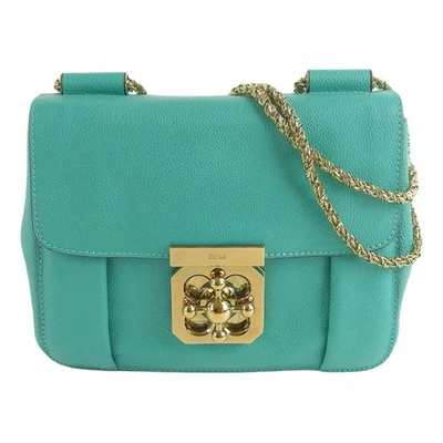 Pre-owned Chloé Elsie Turquoise Leather Handbag