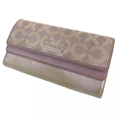 Pre-owned Coach Purple Leather Wallet