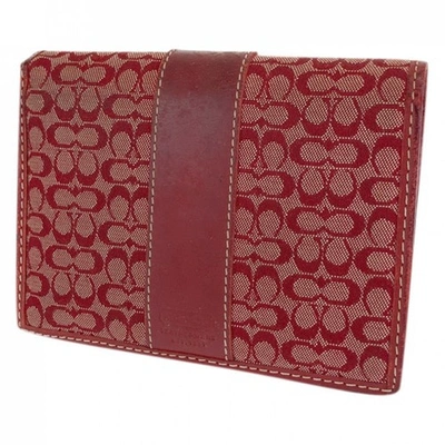 Pre-owned Coach Red Cloth Wallet