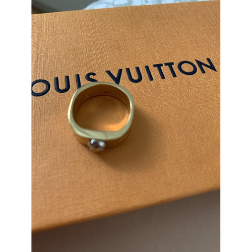 Pre-Owned Louis Vuitton Nanogram Gold Metal Ring | ModeSens