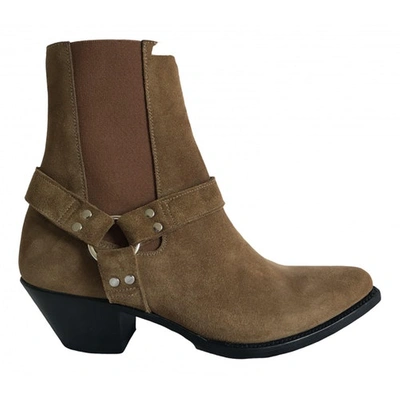 Pre-owned Celine Brown Suede Boots