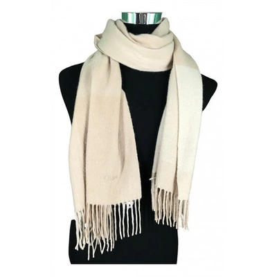 Pre-owned Chloé Cashmere Scarf & Pocket Square In Beige