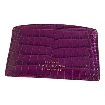 Pre-owned Smythson Purple Leather Wallet