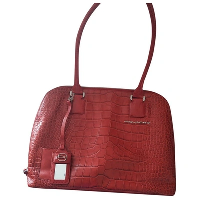 Pre-owned Piquadro Burgundy Leather Handbag
