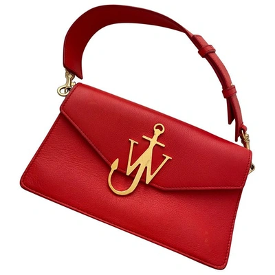 Pre-owned Jw Anderson Logo Red Leather Handbag