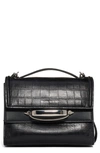 ALEXANDER MCQUEEN THE STORY CROC EMBOSSED CALFSKIN LEATHER BAG,6197461XBCY