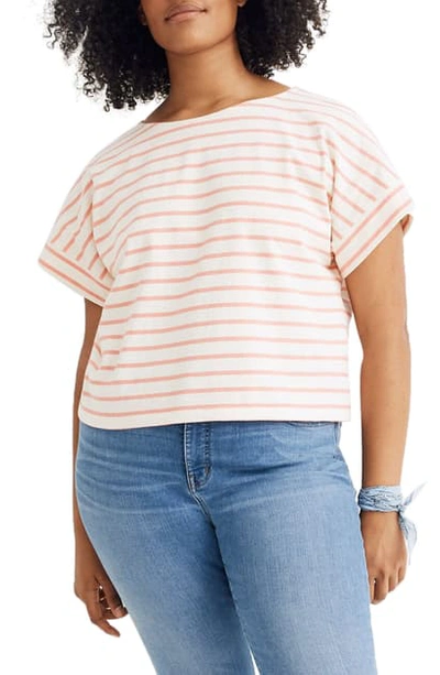 Madewell Boxy Crop Tee In Electric Pink