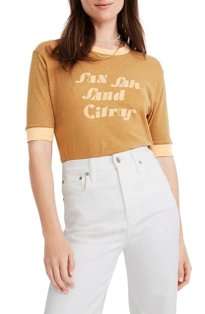 Madewell Sun Salt Sand Citrus Relaxed Graphic Tee In Sun Salt Toffee