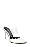 ALEXANDER WANG RINA STUDDED CLEAR STRAP POINTED TOE MULE,30C220P050