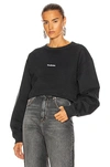 Acne Studios Black Cotton Jersey Crewneck Sweatshirt Women In Black