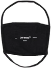 Off-white Helvetica Logo Cotton Face Mask In Black