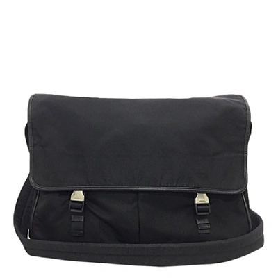 Pre-owned Prada Black Nylon Leather Messenger Bag