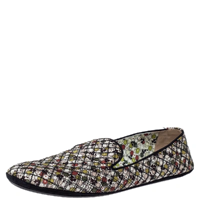 Pre-owned Bottega Veneta Floral Print Fabric Smoking Slippers Size 39 In Multicolor