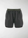 Thom Browne Grey Flyweight Tech 4-bar Running Shorts In Grey