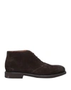 Doucal's Man Ankle Boots Dark Brown Size 12 Leather In Brown