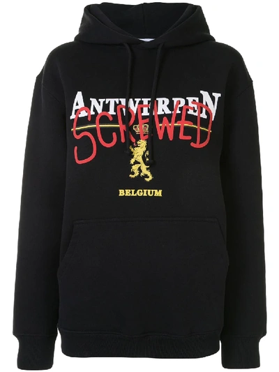 Vetements Screwed Oversized Cotton Hoodie In Black,red,white
