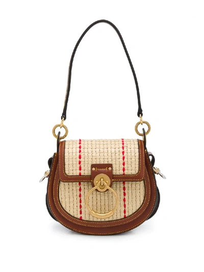 Chloé Small Tess Straw Bag In Brown