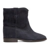 ISABEL MARANT BLACK EMBROIDERED CRISI BOOTS