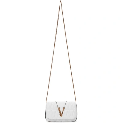 Versace White Quilted Vitrus Evening Bag In K0aot White