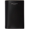 Saint Laurent Textured Leather Bifold Wallet In 1000 Nero
