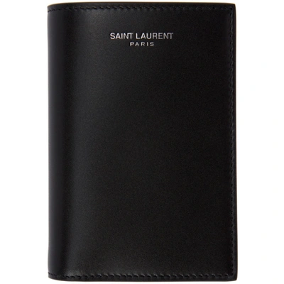Saint Laurent Textured Leather Bifold Wallet In Black