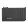 SAINT LAURENT GREY FRAGMENT ZIPPED CARD HOLDER