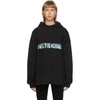 WE11 DONE BLACK NEW LOGO HOODIE