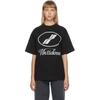 WE11 DONE WE11DONE BLACK REFLECTIVE LOGO T-SHIRT