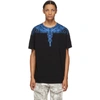 MARCELO BURLON COUNTY OF MILAN MARCELO BURLON COUNTY OF MILAN BLACK AND BLUE PICTORIAL WINGS T-SHIRT