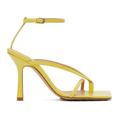 Bottega Veneta Stretch Square-toe Leather Sandals In Yellow