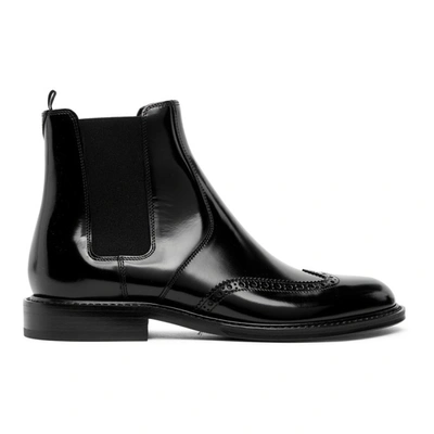Saint Laurent Ceril Leather Chelsea Boots In Black