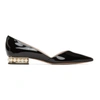 NICHOLAS KIRKWOOD NICHOLAS KIRKWOOD BLACK PATENT CASATI DORSAY BALLERINA FLATS