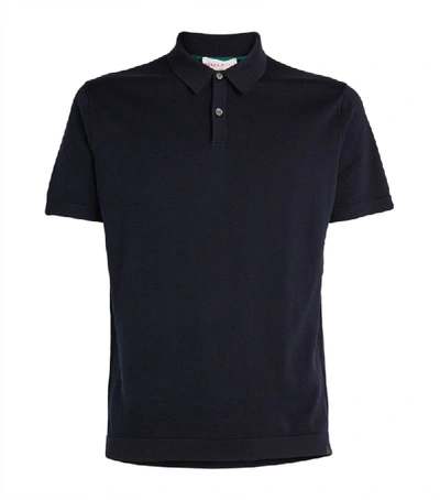 Derek Rose Jacob Sea Island Cotton Polo Shirt In Blue
