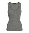 Theory Stretch-knit Tank In Black/ivory