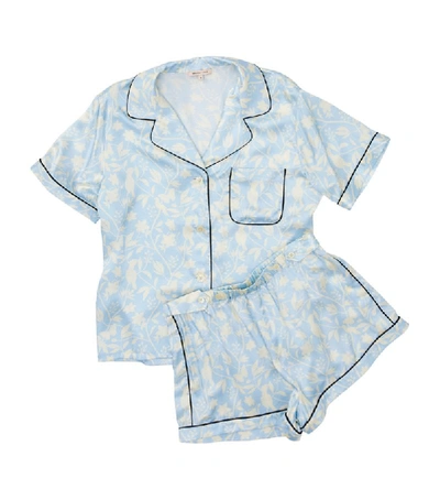 Morgan Lane Katelyn 2-piece Short-sleeve Shirt & Shorts Set In Sky Blue