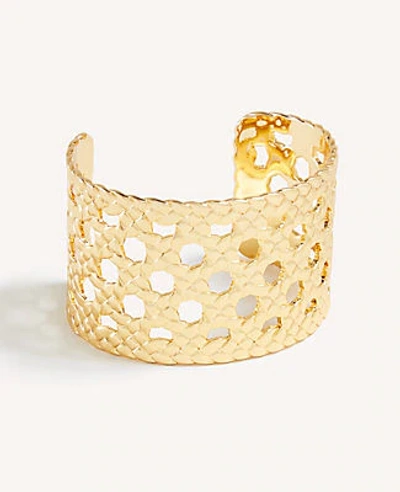 Ann Taylor Basketweave Cuff Bracelet In Gold