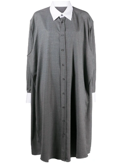 Maison Margiela Oversized Shirt Dress In Grey