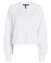 Marissa Webb So Uptight French Terry Plunge Henley Sweatshirt In White