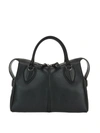 TOD'S D-STYLING MEDIUM BLACK LEATHER BOWLING BAG